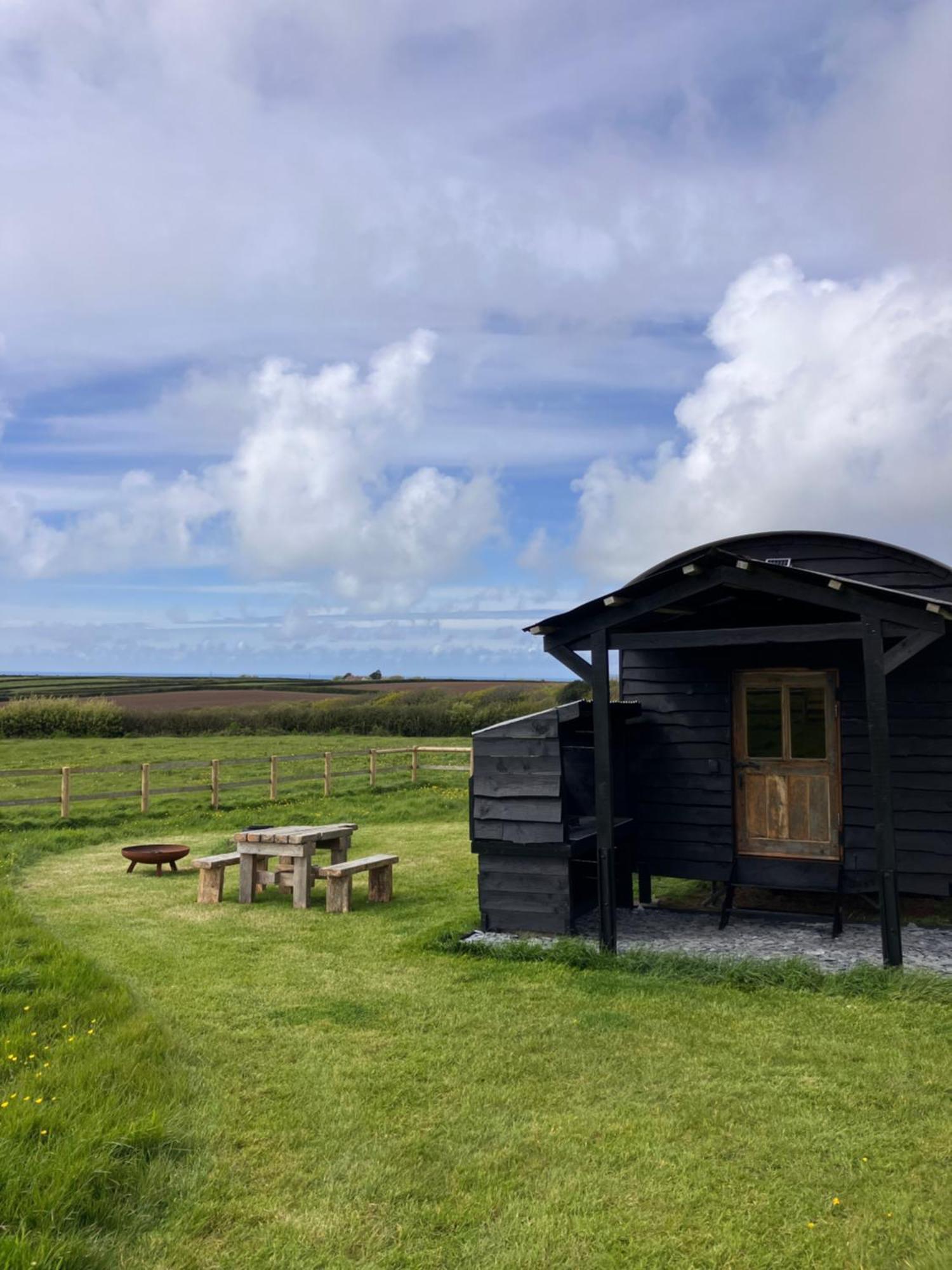 Shepherds Hut In A Private Meadow With Sea Views Хартленд Экстерьер фото