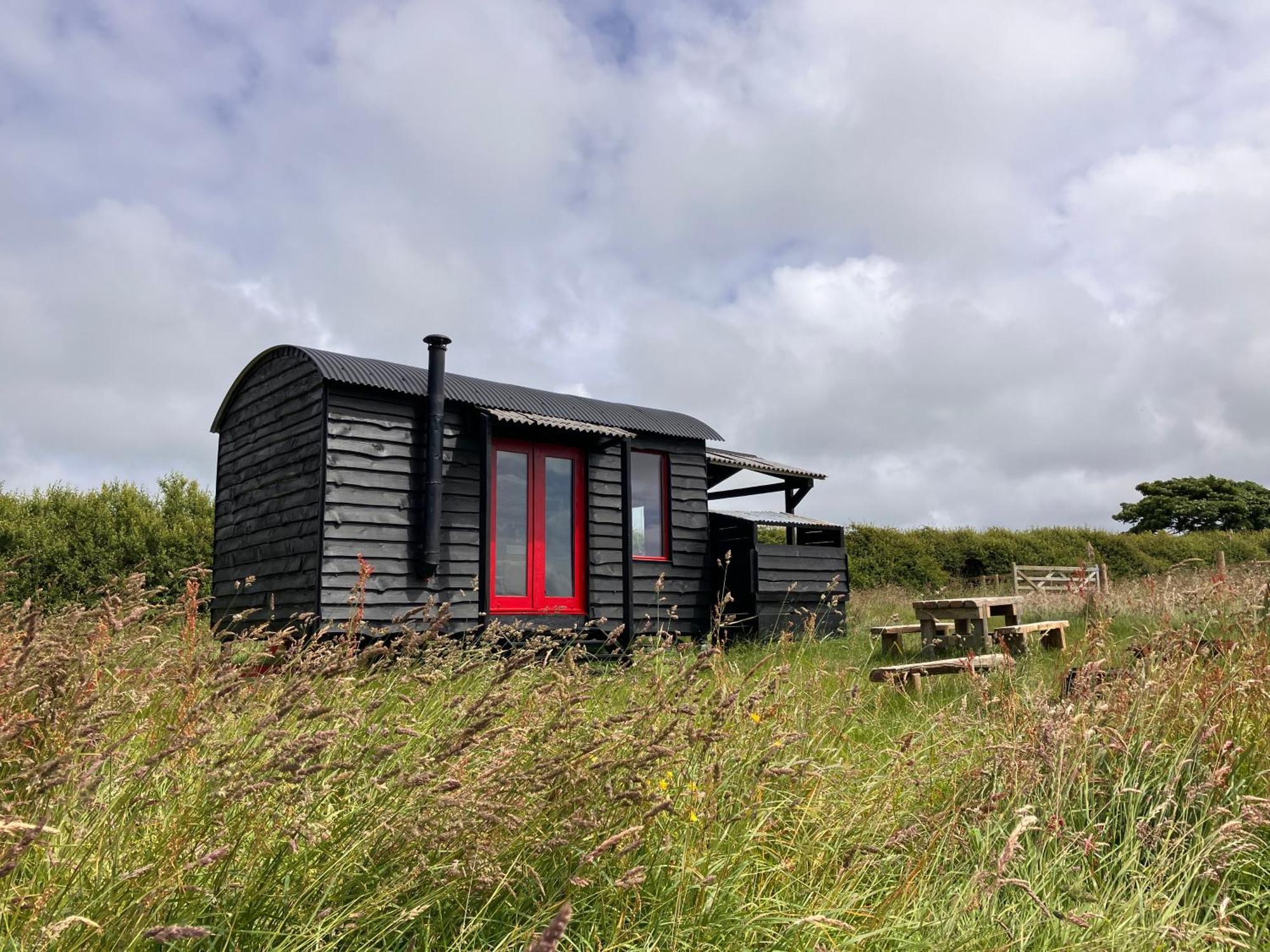 Shepherds Hut In A Private Meadow With Sea Views Хартленд Экстерьер фото